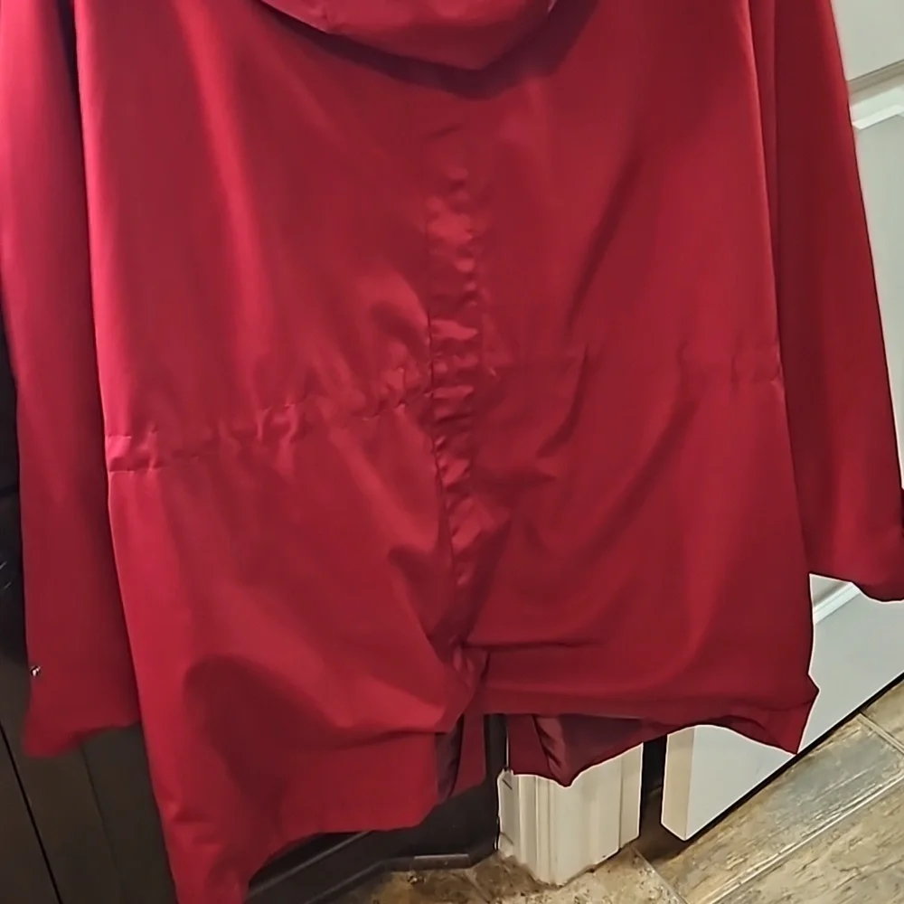 Miss Gallery Red Full Zip & Lined Coat Jacket  w Hood Womens Size 2xl - Picture 6 of 6